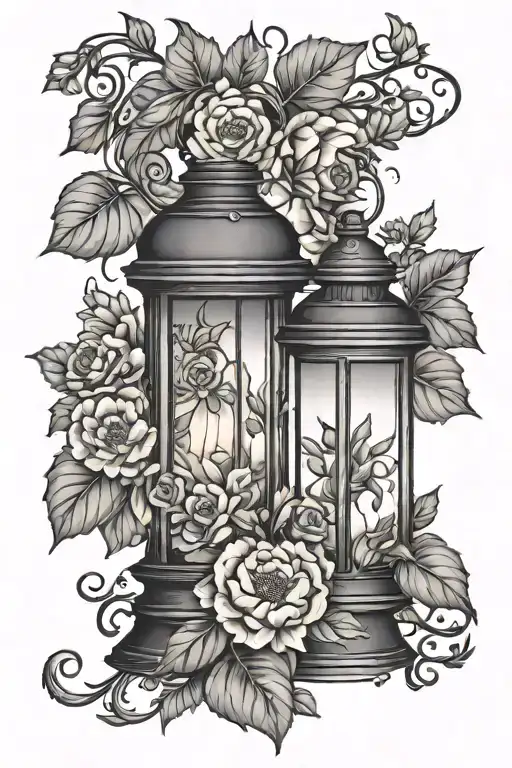 Pumpkins Flowers Lantern Pretty