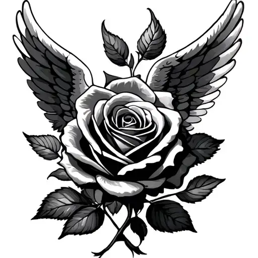 Rose With Angel Wings