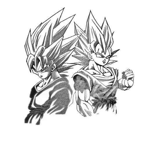 Dragon Ball Gt Goku & Vegeta Super Saiyan 4 Posing Full Body
