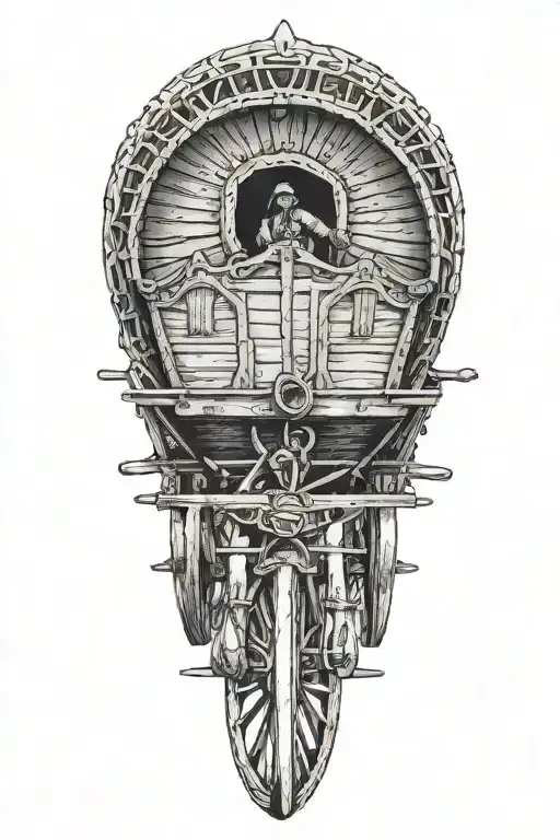 1700'S Covered Wagon Front View