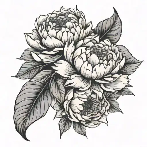 Peonies Pink Tits Sunflower