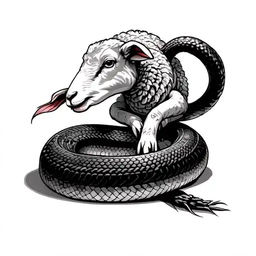 Lamb Crushing A Snake With Its Hooves
