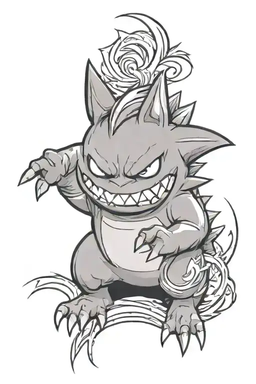 Gengar Pokemon In Traditional Panther Style