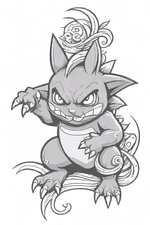 Ghastly Pokemon In Traditional Panther Style