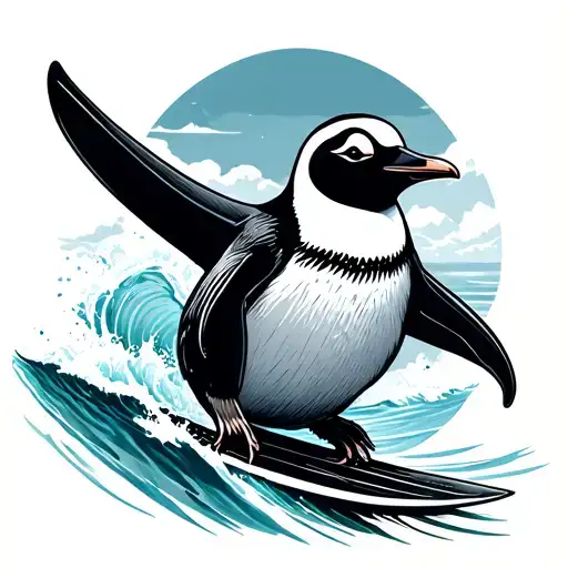 Penguin Surfing
