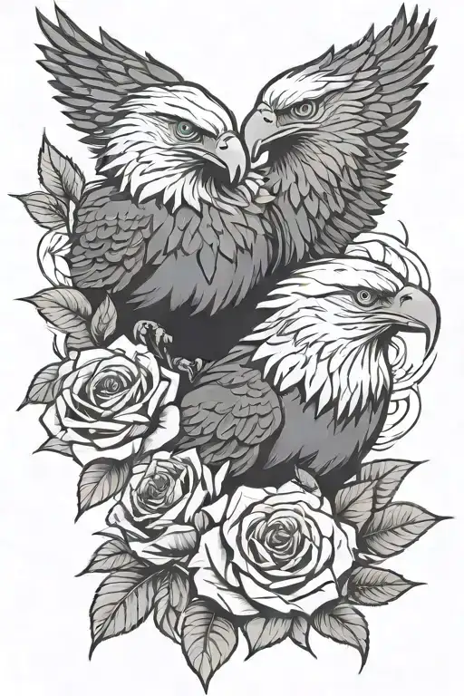 Eagles Holding A Rose