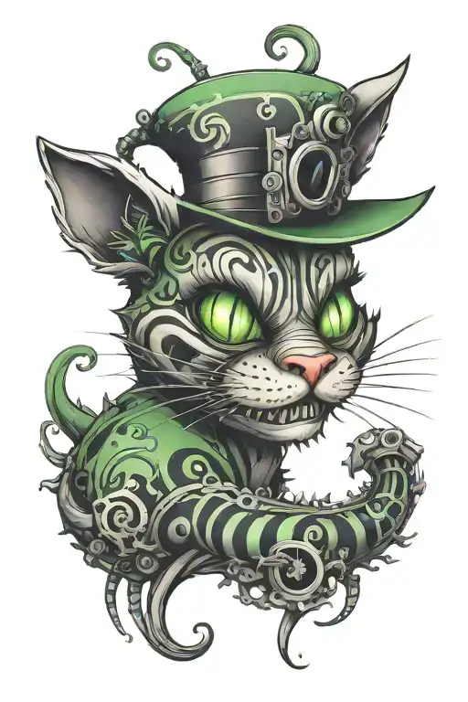 Mechanical Cheshire Cat With Green