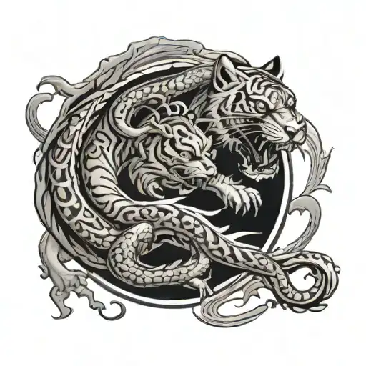 Tiger And Dragon Yin Yang Symbol