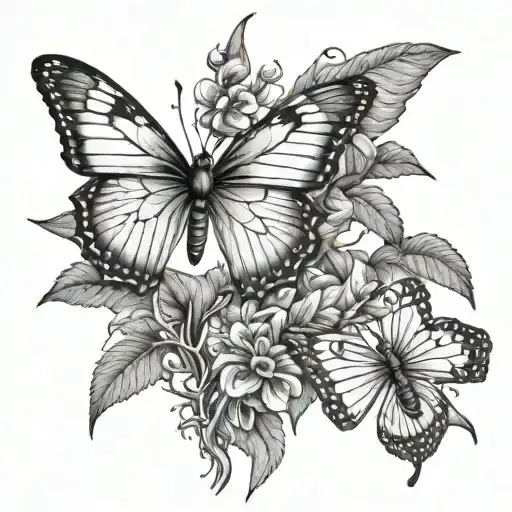 Poison Tree With Butterfly Landing On It