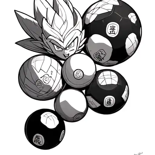 Dragon Ball Z Balls With All Characters Holder Them