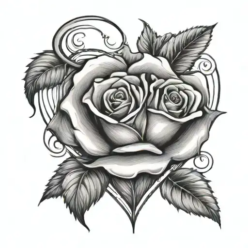 Rose And Heart With Kids Names Incorporated Within