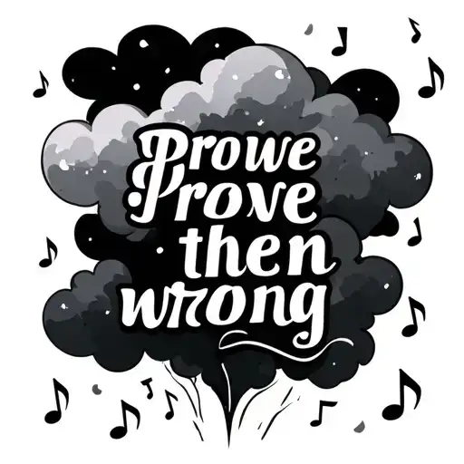 Words Prove Them Wrong With Clouds Around And Music Notes In The Clouds
