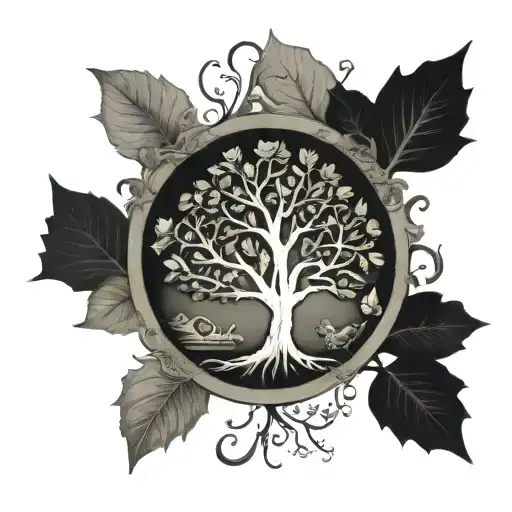 Family Tree With Each Member Represented