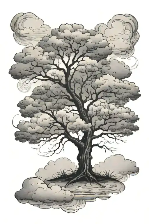 Tree And Clouds Fading