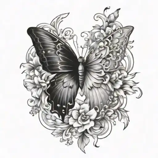 Thin Butterfly With An Angel