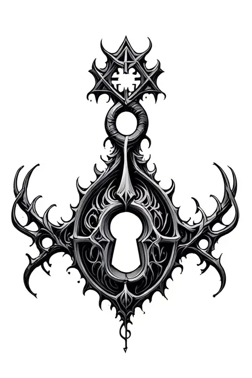Evil Keyhole With Mysterious Symbols