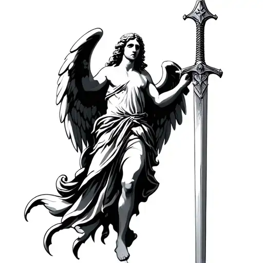 Christian Angel Holding A Sword