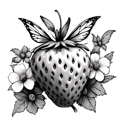 Strawberry With Fairy And Flowers