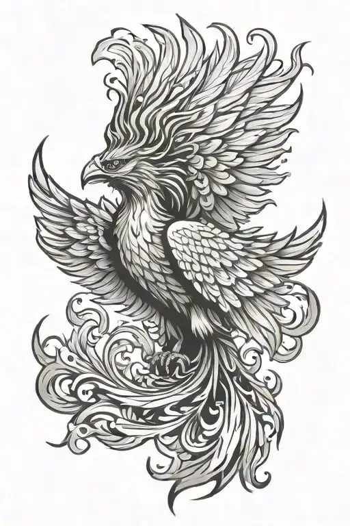 Phoenix Rising From Flames