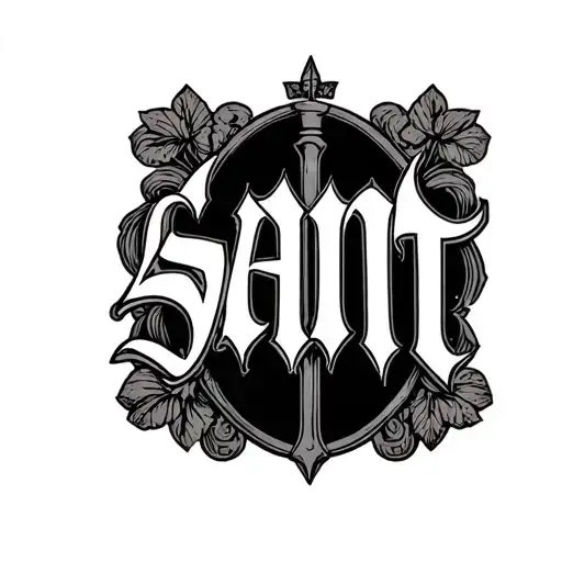 Saint Old English Font Surrounded By Old Hip Hop Gangsta Vibes