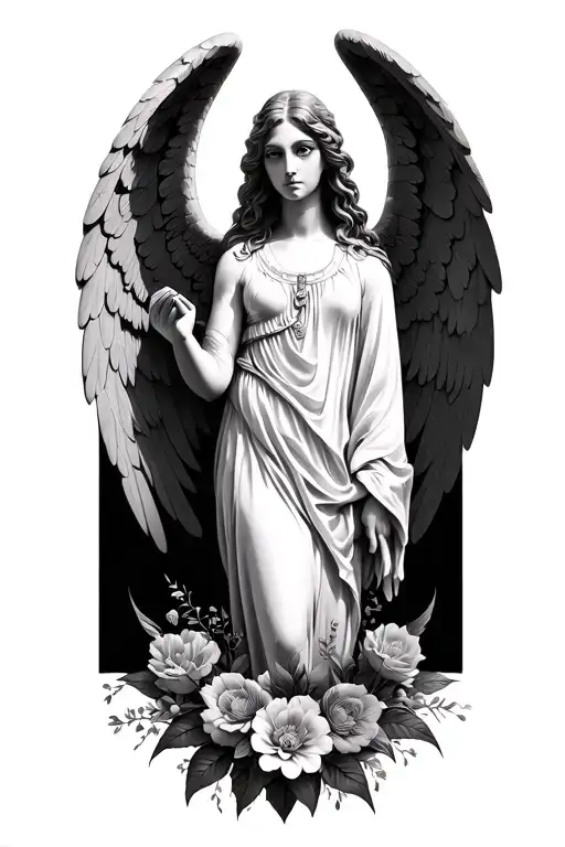 Nature Flower Deep Intricate Mandala Arch Angel Holding