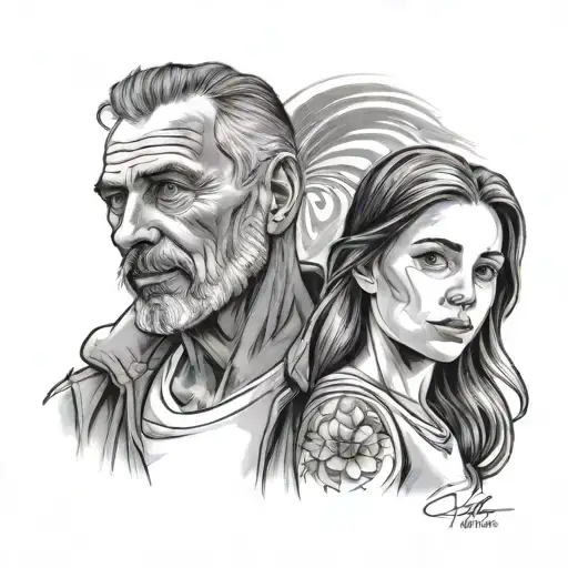 Father With Daughter Going