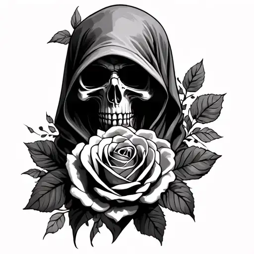 Grim Reaper And Roses Wrapped