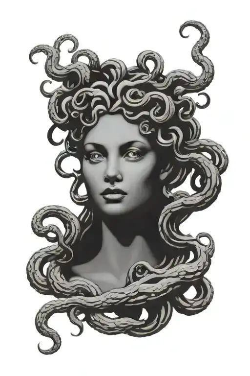 Simple Medusa Head No Shading More Line Work