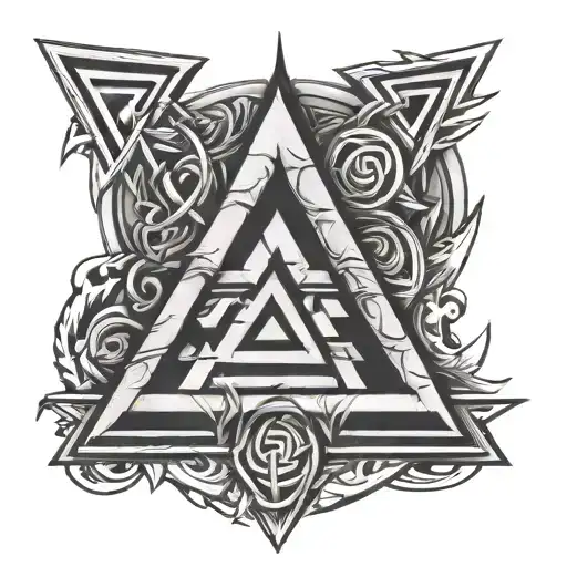 Valknut Symbol On The Brush