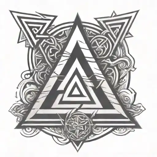 Valknut Symbol On The Brush