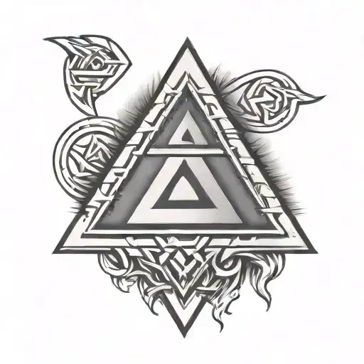 Valknut Symbol On The Brush
