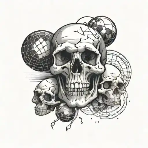 Skull And Globes Floating