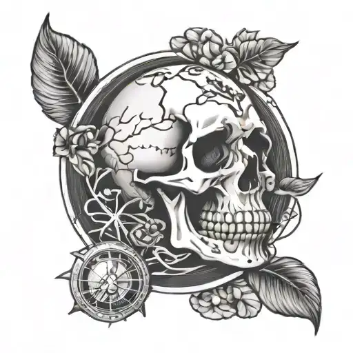 Skull And Earth Globe