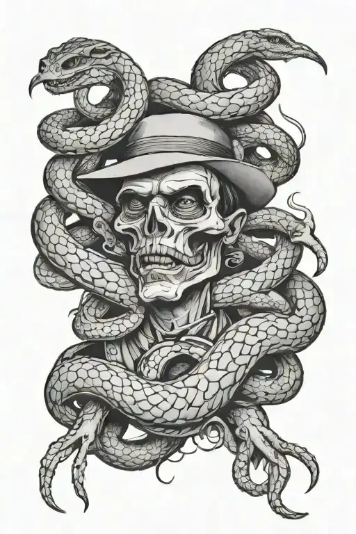 Cash Omerta Tattoo With Snakes