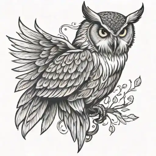 Owl Soulder Profile With Open Wings