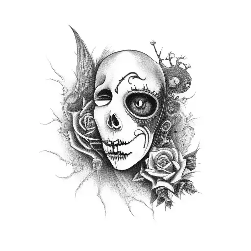 A Hauntingly Beautiful Music-themed Tattoo Inspired By Tim Burton's Aesthetic