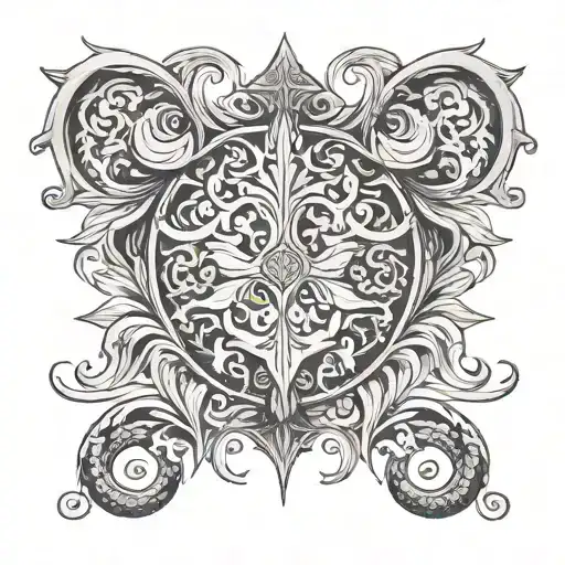 Nordic Chest Tattoo Featuring Intricate Patterns