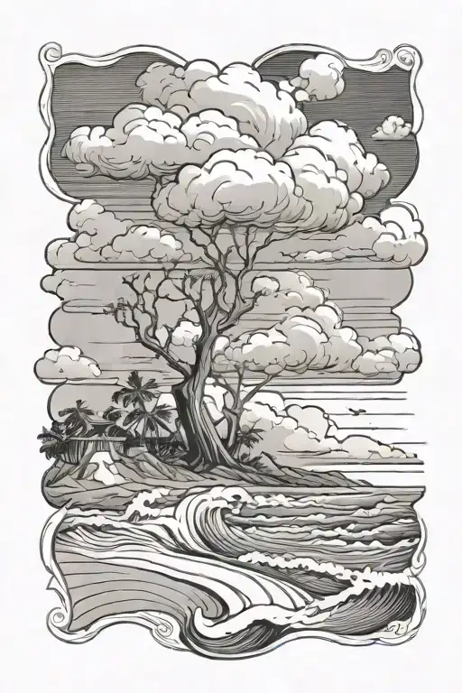 Beach And Storm Clouds