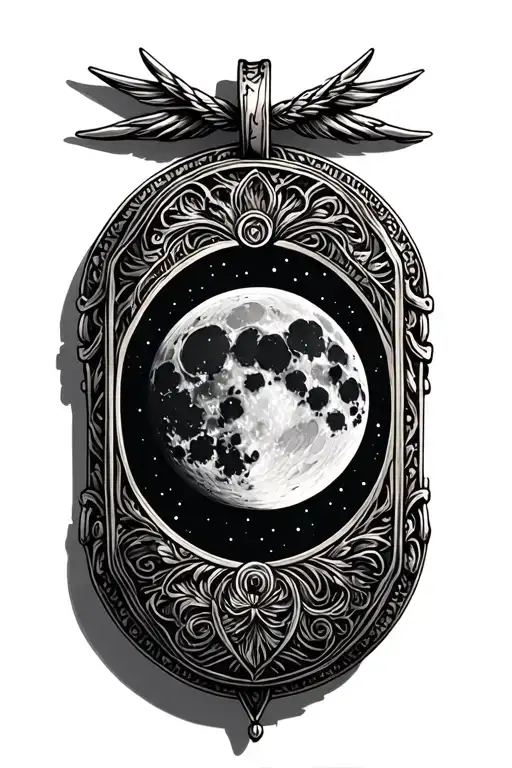 Locket With A Picture Of The Moon