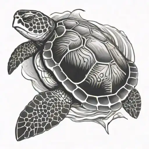 Sea Turtle In Hawaiian Style
