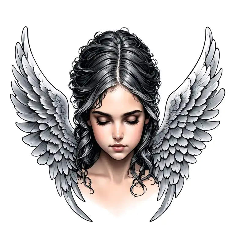 Small Angel Wing In The Neck And