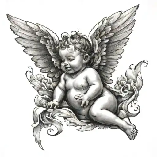 Baby Angel With Wings Flying