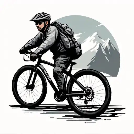 Outdoor Adventures Camping Bikepacking Geometric Design