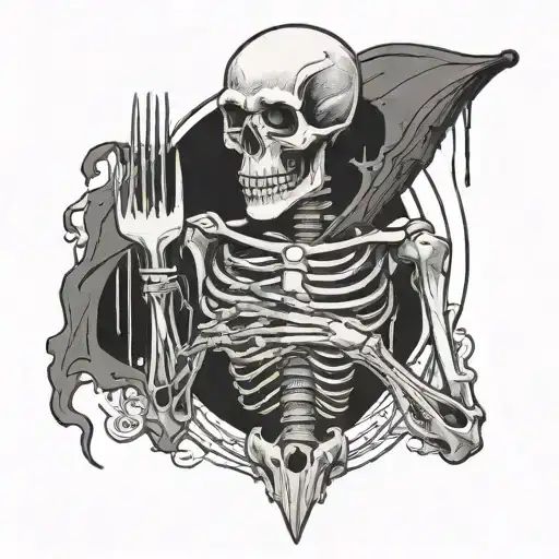 Skeleton Holding Tunin Fork