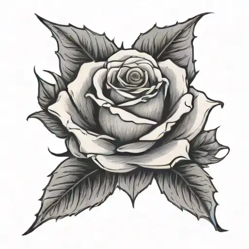 Single Rose With Bat Wings