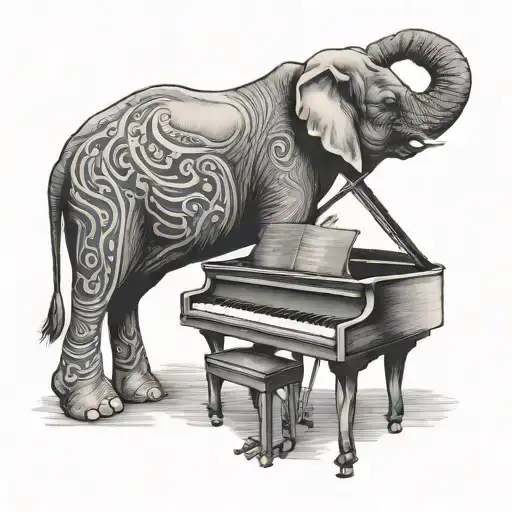 Elephant And Piano