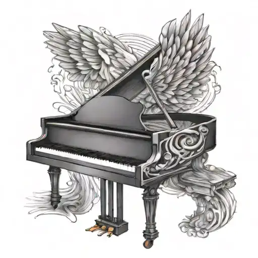 Piano With Angel Wings