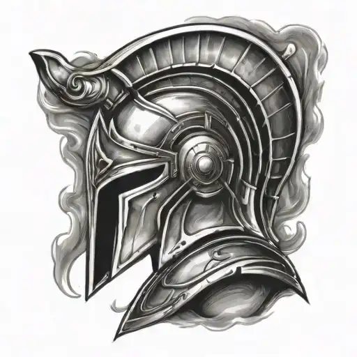 Rib Tattoos Spartan Helmet