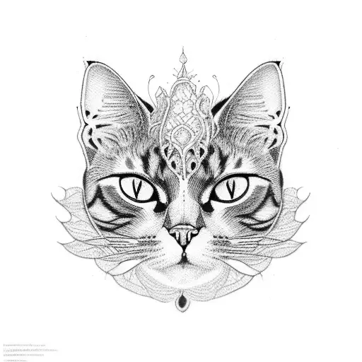 A Cat Skull Adorned With Lace Patterns And Succulents