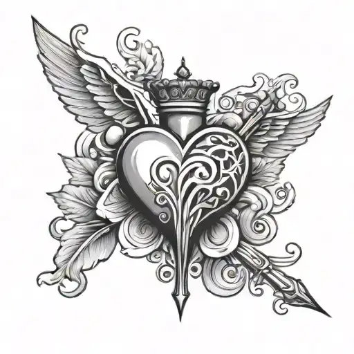 Heart With Wings And Dagger